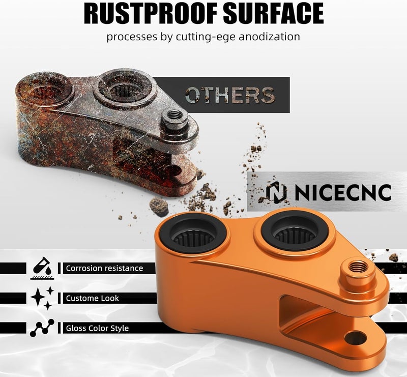 NICECNC 40MM/1.57" Rear Lowering Links Rear Suspension Lowering Triangle Compatible with 690 Enduro/Enduro R/SMC/SMCR 2008-2018, Orange - Image 5